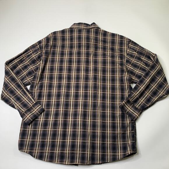 Panhandle Shirt Mens L Large Pearl Snap Buttons Plaid Long Sleeve Pocket Western - Picture 6 of 8